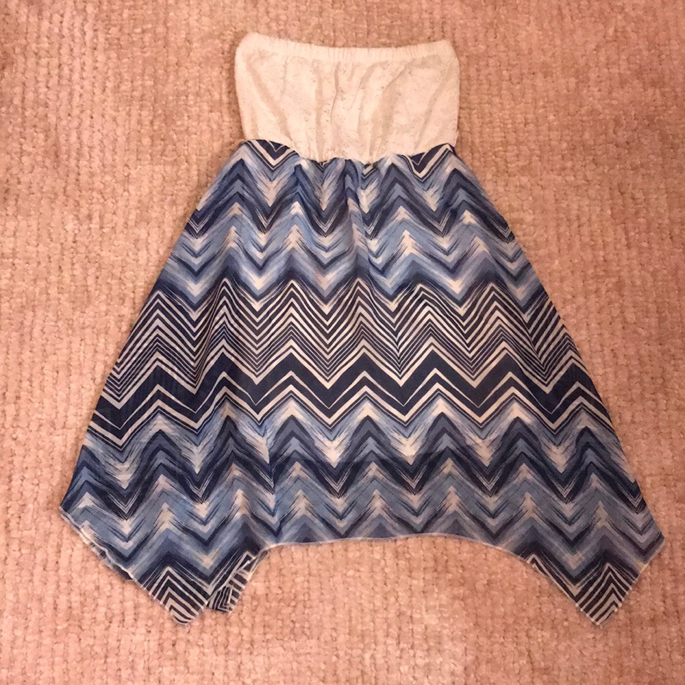 Cute Stylist Lace Handkerchief Hem Strapless Dress